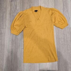 Mustard Yellow ANN TAYLOR Puff Sleeve Top